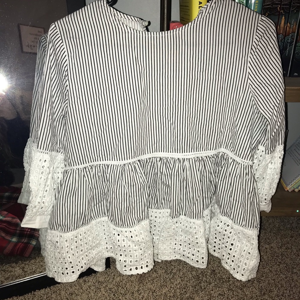 Striped peplum blouse